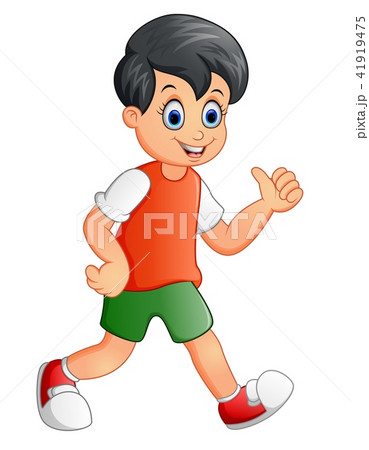 Cute boy cartoon giving thumb up 41919475