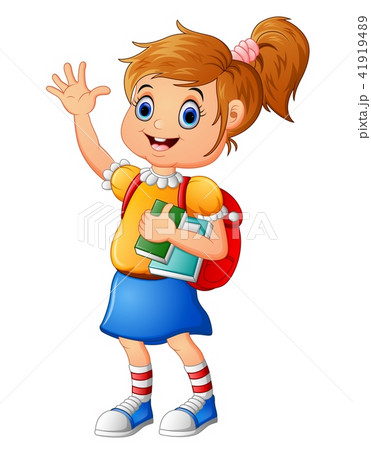 School girl waving hand School girl waving hand 41919489