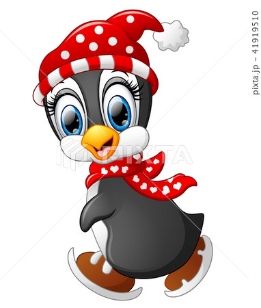 Cute penguin ice skating 41919510
