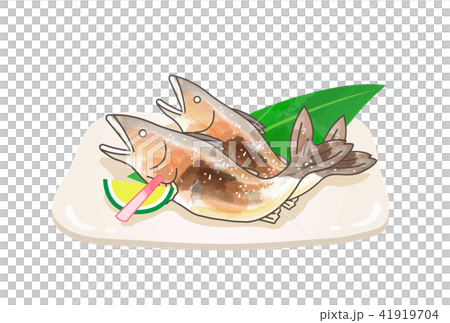 Salt Grilled Sweetfish Stock Illustration