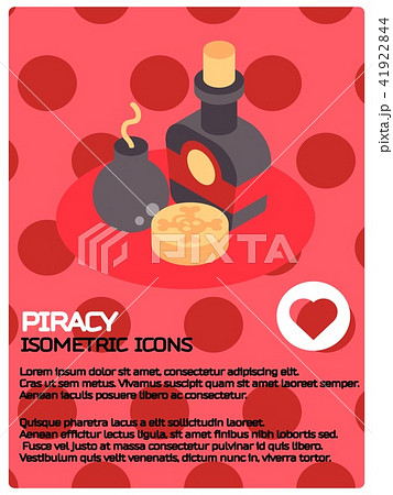 Piracy color isometric poster 41922844