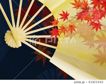 和-背景-金箔-扇-秋-紅葉 和-背景-金箔-扇-秋-紅葉 41923342