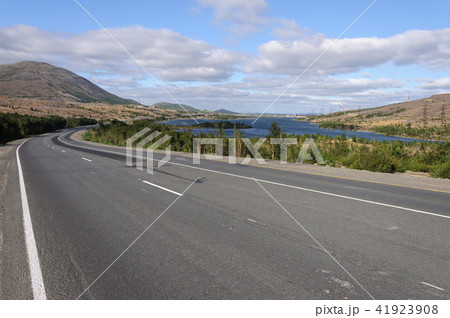 Asphalt road in North Russia 41923908