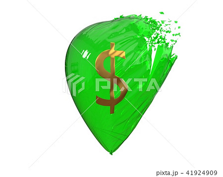 exploding dollar currency balloon. 3d illustration exploding dollar currency balloon. 3d illustration 41924909