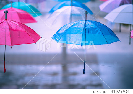 滋賀県草津市の商業施設に釣り下げられた傘を撮影 41925936