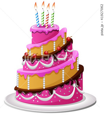 Birthday cake cartoon - Stock Illustration [41927062] - PIXTA