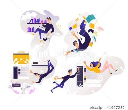Vector man, woman and information concept set 41927282