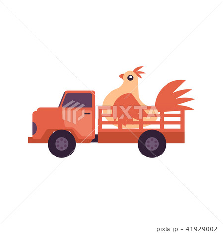 Flat farmer truck pickup delivering livestock 41929002
