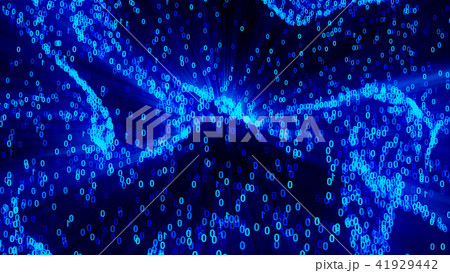 Flying numbers 0 and 1, computer generated abstract digital technology background, 3d render 41929442