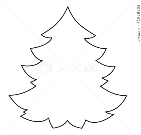 Line art black and white christmas tree. 41929908