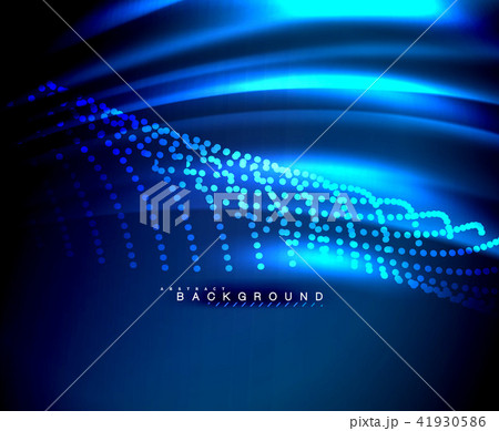Neon glowing techno lines, hi-tech futuristic abstract background template with square shapes 41930586