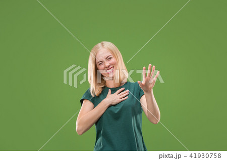 happy woman. image of female model on green happy woman. image of female model on green 41930758