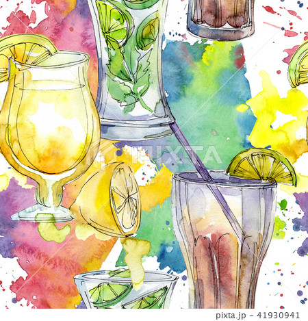 Mix of summer cocktails bar party drink. Nightclub isolated icon sketch drawing. Seamless background Mix of summer cocktails bar party drink. Nightclub isolated icon sketch drawing. Seamless background 41930941