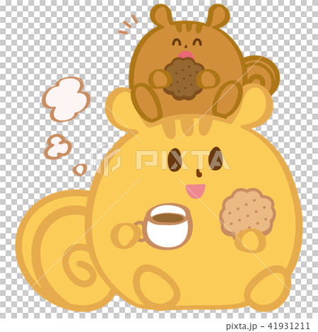 リスの親子　おやつの時間 41931211