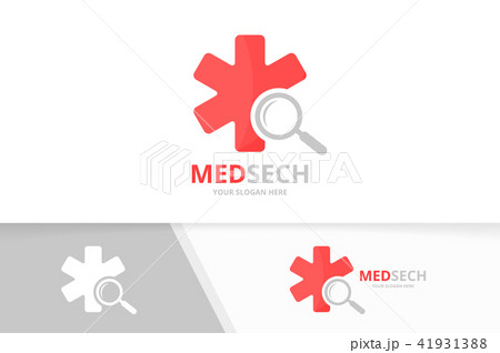 Vector ambulance and loupe logo combination. Medic and magnifying symbol or icon. Unique emergency Vector ambulance and loupe logo combination. Medic and magnifying symbol or icon. Unique emergency 41931388