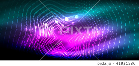 Neon glowing wave, magic energy and light motion background. Wallpaper template, hi-tech future Neon glowing wave, magic energy and light motion background. Wallpaper template, hi-tech future 41931536