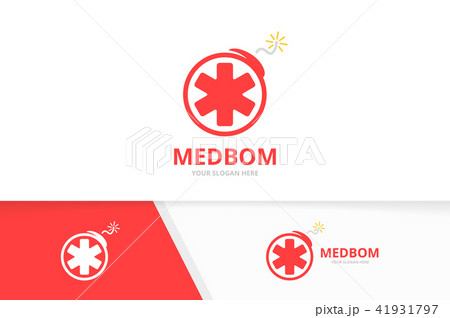 Vector ambulance and bomb logo combination. Medic and detonate symbol or icon. Unique emergency and Vector ambulance and bomb logo combination. Medic and detonate symbol or icon. Unique emergency and 41931797