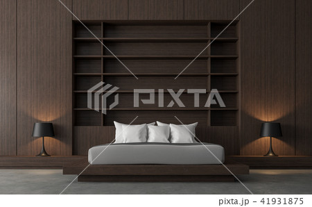 modern contemporary loft bedroom 3d renderのイラスト素材 41931875