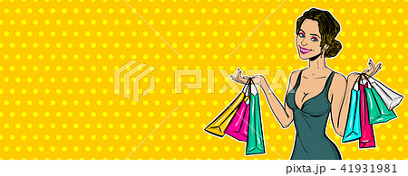 Pop art girl sale shopping bag Pop art girl sale shopping bag 41931981