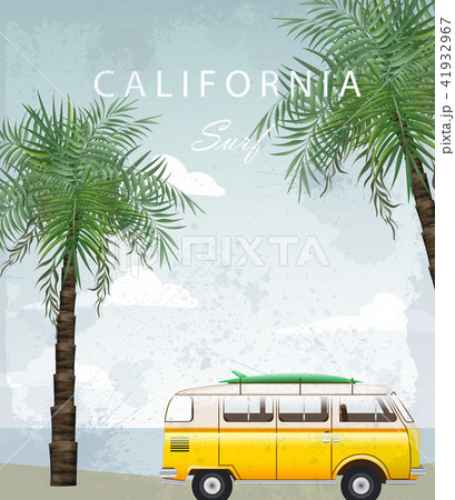 California Summer Travel card with camping car 41932967