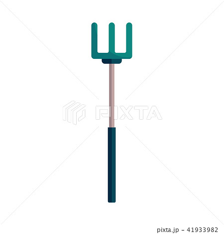 Pitchfork for gardening and farming works - rural tool to lift and pitch or throw loose materials. 41933982