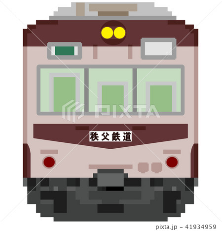 ドット絵風の秩父鉄道1000系電車 秩鉄リバイバル100形タイプ色 のイラスト素材