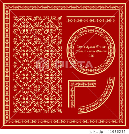 Vintage Chinese Frame Background Pattern Set 41936255