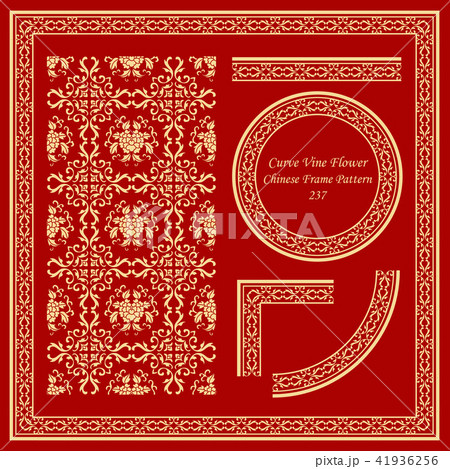 Vintage Chinese Frame Background Pattern Set Vintage Chinese Frame Background Pattern Set 41936256