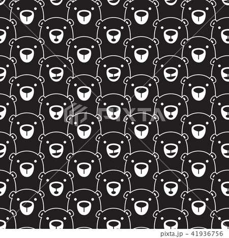 bear polar bear seamless pattern vector black 41936756