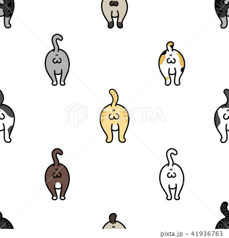 Cat Seamless Pattern Breed Ball of cat vector 41936763