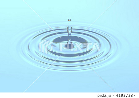 Water Drop Falling On Water Surface Backgroundのイラスト素材