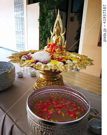 procedure of Buddhist praying from Buddha statue procedure of Buddhist praying from Buddha statue 41937587