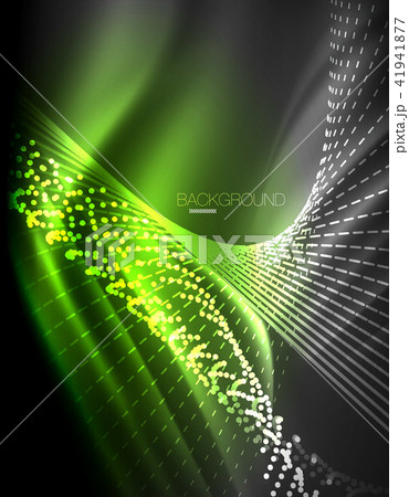 Smooth light effect, straight lines on glowing shiny neon dark background. Energy technology idea 41941877