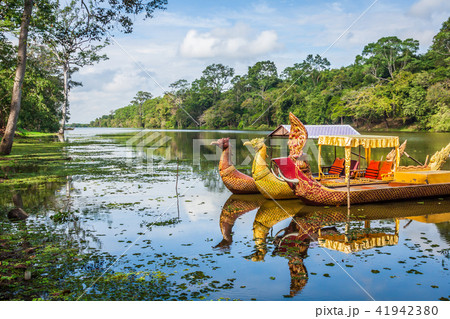 Thai traditional boats on the lake near,Bayon Thai traditional boats on the lake near,Bayon 41942380