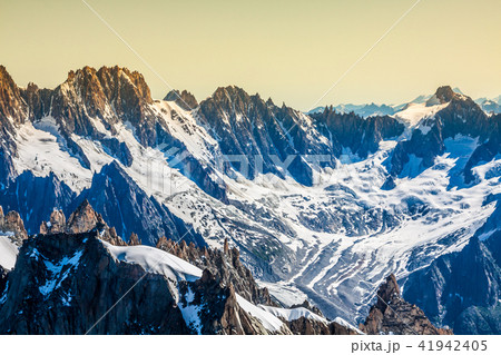 Mont Blanc mountain massif summer landscape Mont Blanc mountain massif summer landscape 41942405