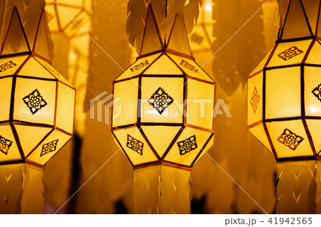Lantern in Loy Kratong or Yee Peng Festival Lantern in Loy Kratong or Yee Peng Festival 41942565