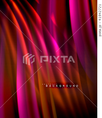 Neon glowing wave, magic energy and light motion background. Vector wallpaper template 41942721