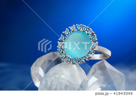 Precious ring with gemstone. 41943049