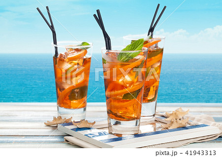 Orange lemonade with mint. 41943313