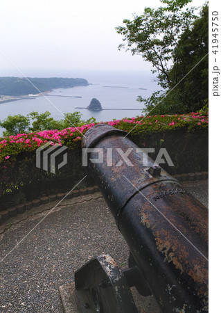 寝姿山 山頂 黒船見張所跡にある大砲 展望台からの眺望 寝姿山 山頂 黒船見張所跡にある大砲 展望台からの眺望 41945750