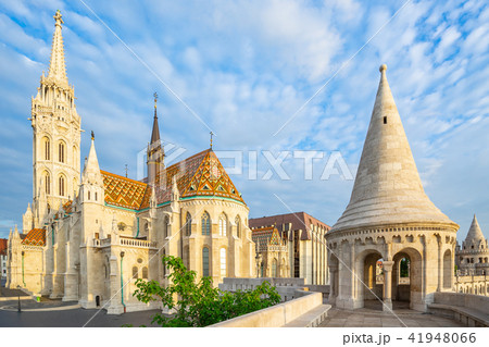 Matthias Church and tower of Fisherman's Bastion Matthias Church and tower of Fisherman's Bastion 41948066