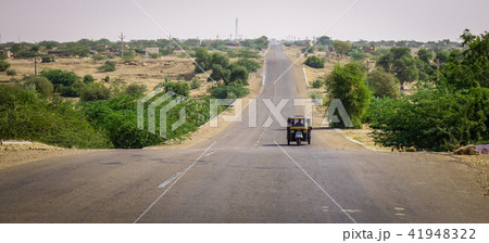 Long road on Thar desert 41948322