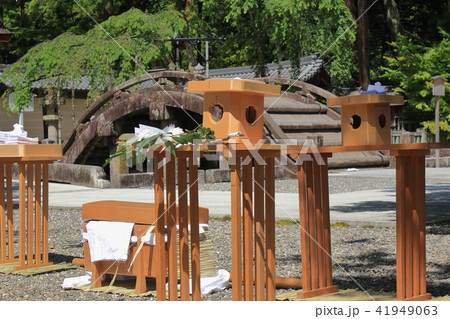 滋賀県の多賀大社境内で行われる夏越しの大祓式準備風景 41949063