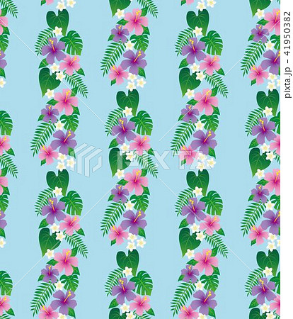 ハワイの植物の壁紙 シームレスパターン のイラスト素材 41950382