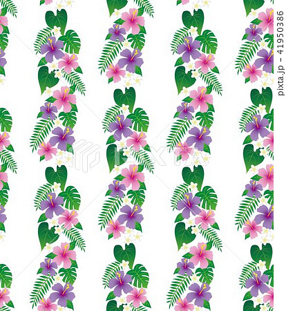 ハワイの植物の壁紙 シームレスパターン のイラスト素材