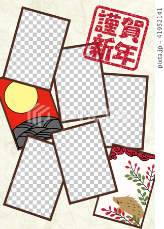 Photo frame New Year's cards Hanafuda Photo frame New Year's cards Hanafuda 41952141