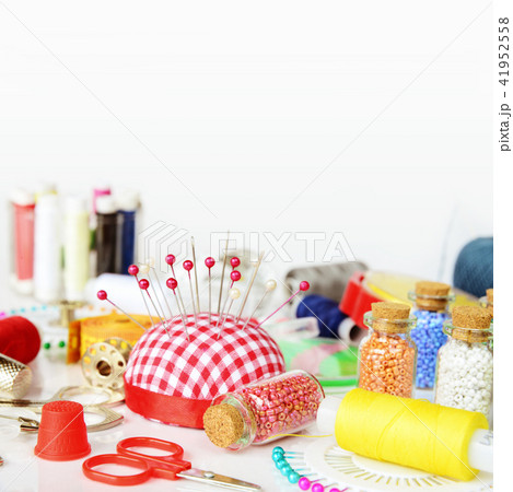 Sewing kit on white background Sewing kit on white background 41952558