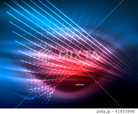 Smooth light effect, straight lines on glowing shiny neon dark background. Energy technology idea Smooth light effect, straight lines on glowing shiny neon dark background. Energy technology idea 41953998