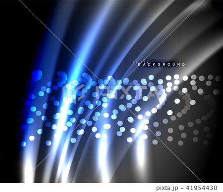 Neon glowing techno lines, hi-tech futuristic abstract background template with square shapes 41954430