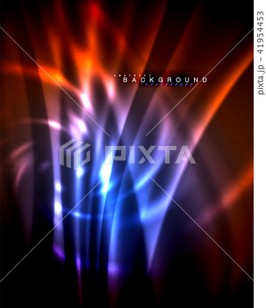 Neon glowing techno lines, hi-tech futuristic abstract background template with square shapes 41954453